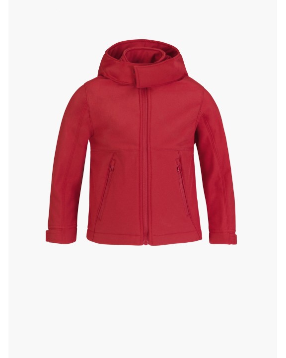 B&C Kinder Softshell-Kapuzenjacke Softshell personalisierbar