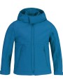 B&C Veste softshell capuche enfant azur personnalisable