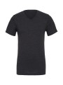 BELLA-CANVAS UNISEX V-NECK JERSEY TEE gris foncé chiné personnalisable