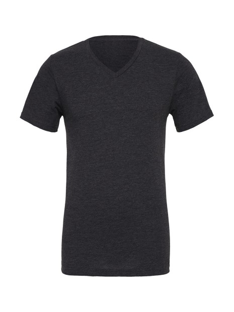 BELLA-CANVAS UNISEX V-NECK JERSEY TEE gris foncé chiné personnalisable